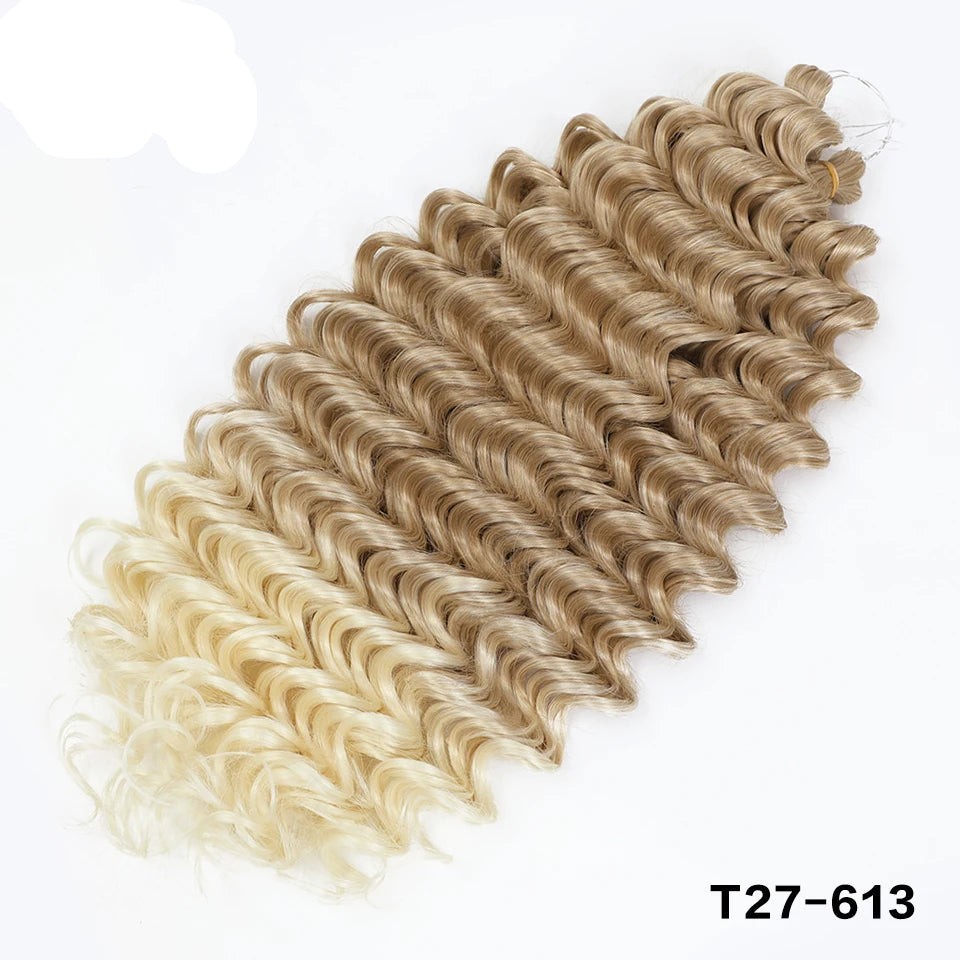 Deep Wave Crochet Braiding Hair 24in | 50 Strands 110g | 16 Colors | Water Wave Twist Luxegan
