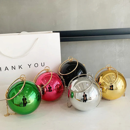 Luxury Women's Round Ball Evening Bag | Fashion Party Clutch & Purse Luxegan