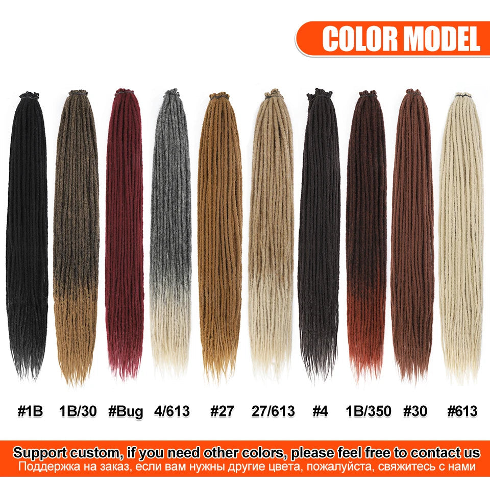 Synthetic Dreadlock Extensions – Handmade Crochet Hair 24" & 36" Luxegan