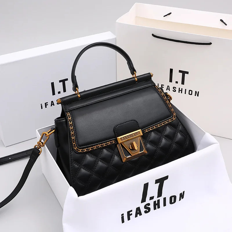 Women's Handbag New Autumn & Winter | High-End Light Luxury Diamond Grid Small Square Bag (Shoulder & Crossbody) Luxegan