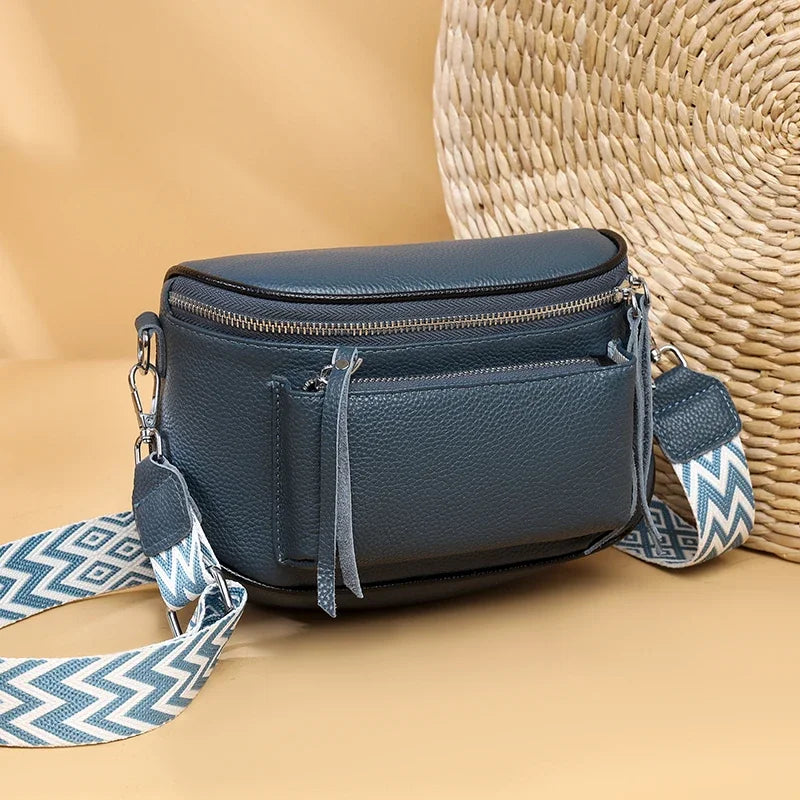 Genuine Leather Saddle Bag | Casual Cowhide Shoulder & Crossbody Bag Luxegan