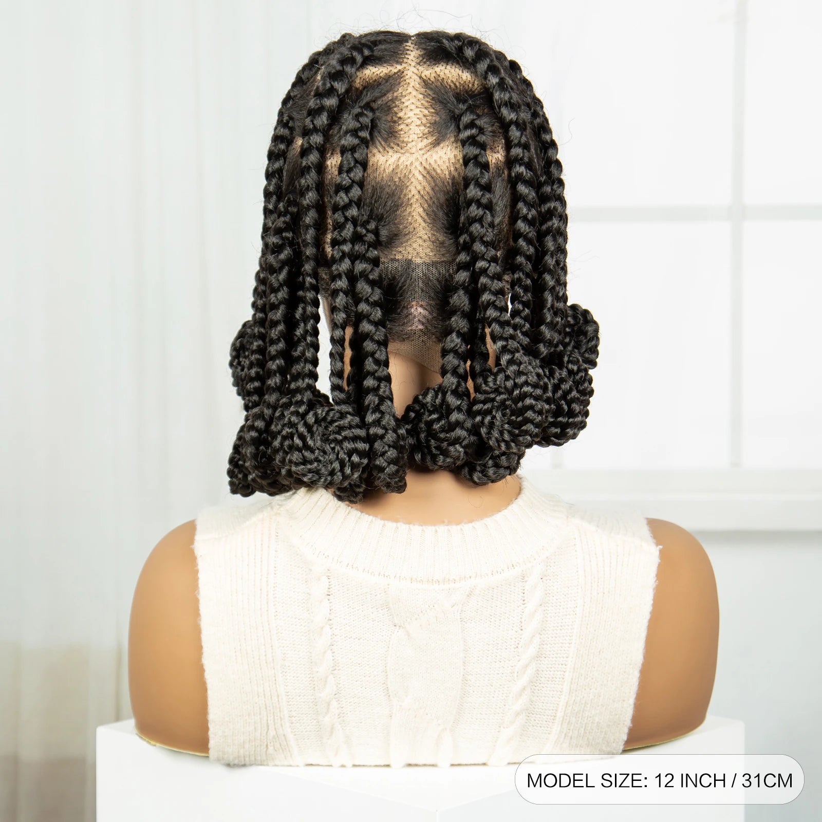 Handmade Bantu Knotless Braids Wig | Full Lace Frontal | Baby Hair Luxegan