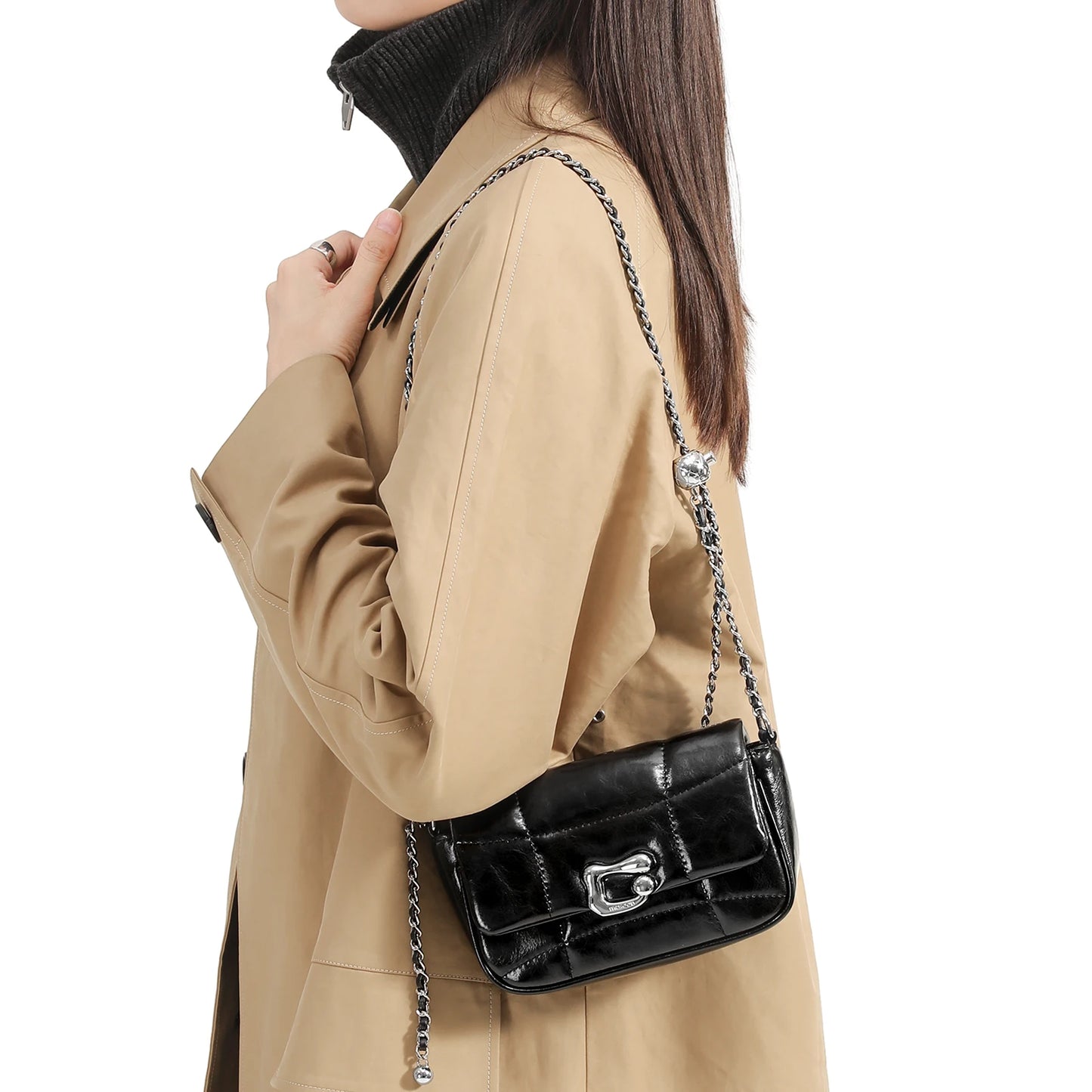 Chain Bag Genuine Leather Crossbody | Luxury Brand Shoulder Bag | Luxury Designers Quilted Square Handbag for Women