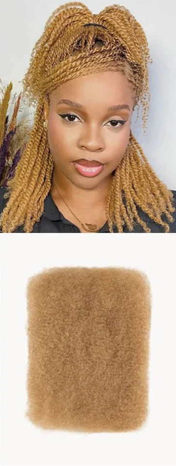 QVR Afro Kinky Bulk Human Hair for Braids & Locs | Virgin Remy Natural Color Extensions Luxegan
