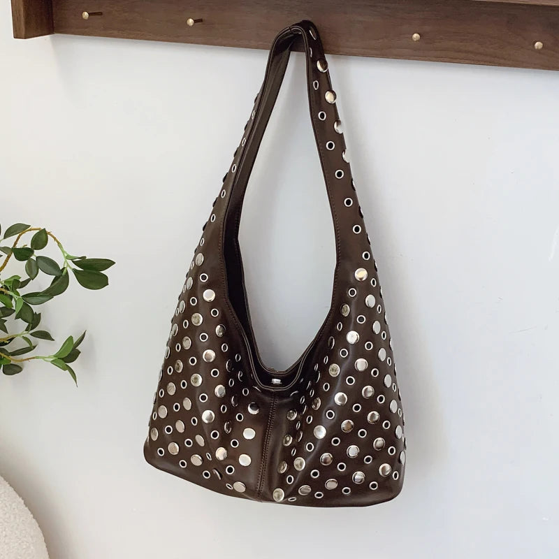Women's Large Capacity Underarm Shoulder Bag | Trendy Thread-Patterned Casual Handbag | Premium TPU Versatile Crossbody Purse | Soft Bucket Tote with Dual Straps and Nylon Lining Luxegan