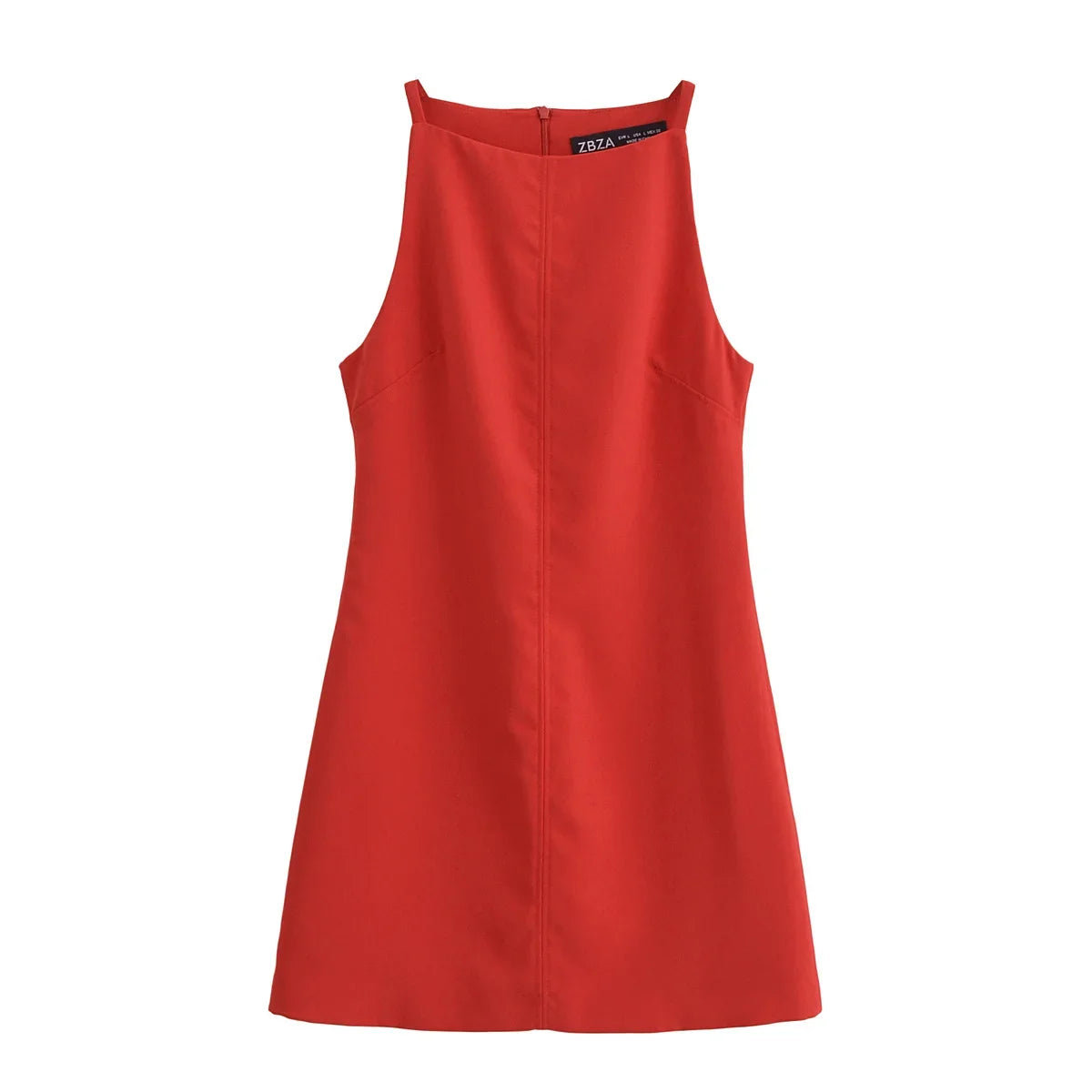 Summer Off-Shoulder Slip Dress | Sexy Solid Color Sleeveless TANK Gown | Elegant High Street Zipper Accent Above Knee Mini Dress | Premium Tatting Regular Fit Straight Luxegan