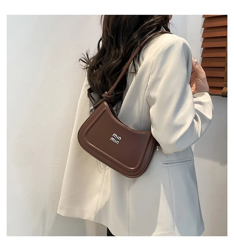 Style Fashion Niche Women's Crescent Bag | High-End Multifunctional Shoulder Bag | New Autumn PU Leather Crossbody & Square Handbag Luxegan
