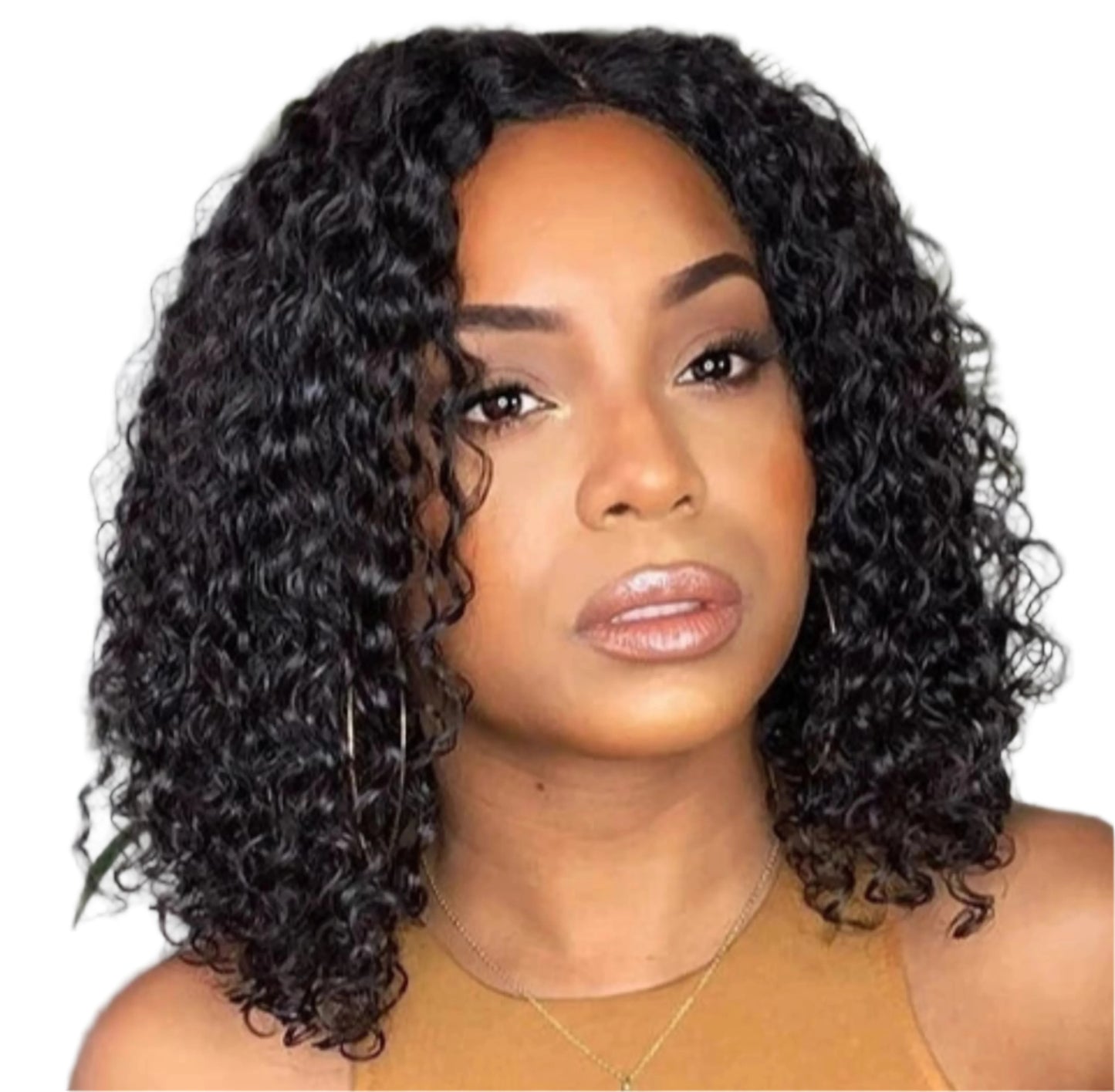 Wear and Go Glueless Short Curly Bob Wig | Deep Wave | 13x5x1 Lace Front | Brazilian Remy Hair