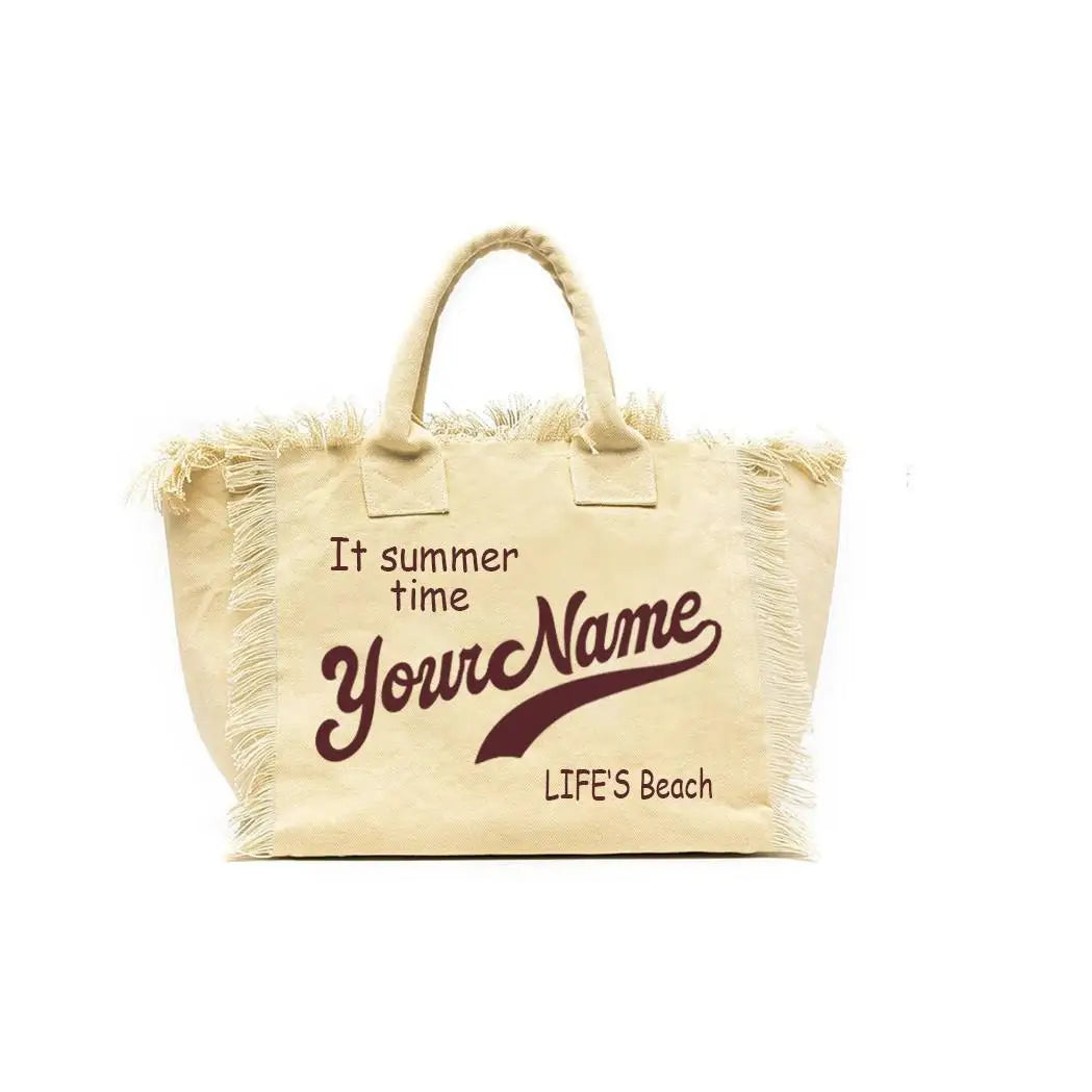 Customizable Fashion Canvas Bucket Tote | Large Capacity Commuting & Beach Bag Luxegan