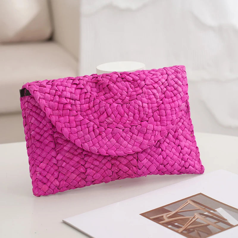 Woven Beach Clutch | Summer Straw Hand Bag & Purse Luxegan