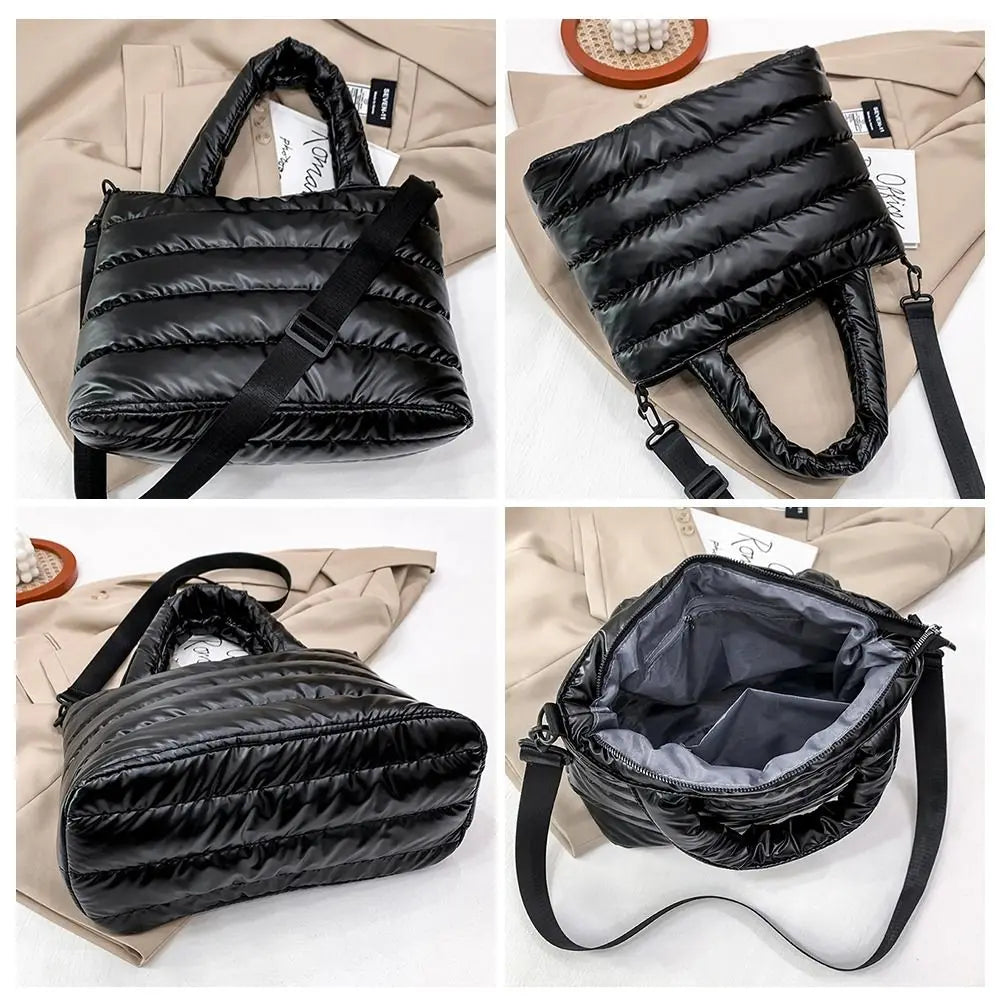 Puffer Tote Bag | Quilted Puffy Handbag & Crossbody Luxegan