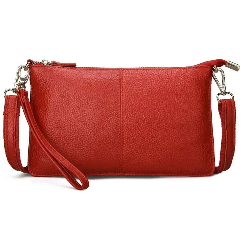 100% Genuine Leather Shoulder Bag | Sophisticated First Layer Cowhide Rectangle Bag | Elegant Luxury Designer Handbag | "Dignified" Soft Cow Leather Messenger for Daily Matching Luxegan