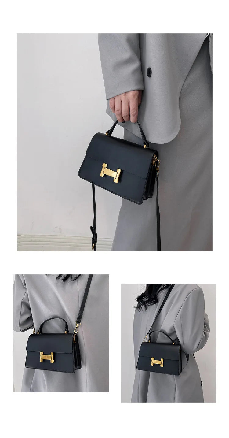 New Fashion Korean Style Small Square Bag | Textured Versatile Shoulder Crossbody Handbag for Women (Solid Color) Luxegan