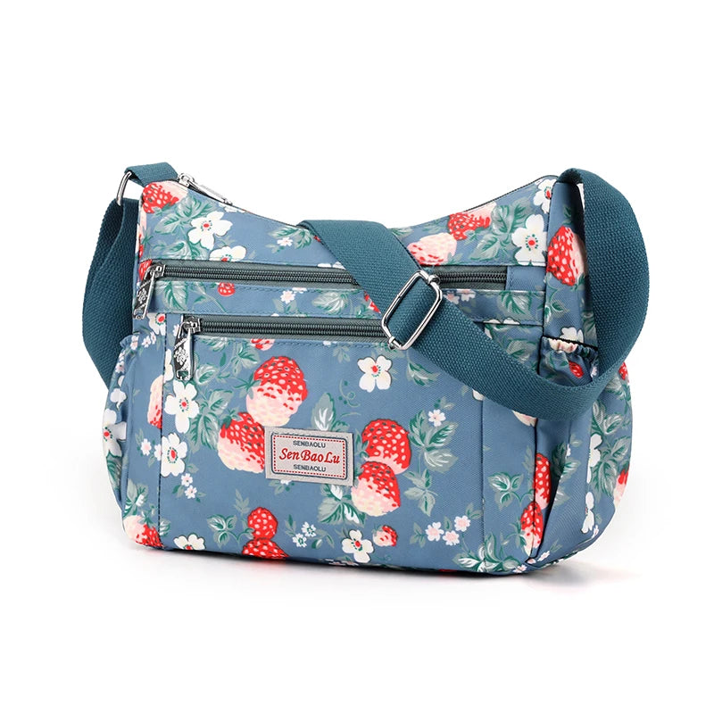 Fashion Floral Pattern Female Shoulder Bag | Pretty Style Girls Shopping Bag | Durable Fabric Women Crossbody Bag (SAC) Luxegan