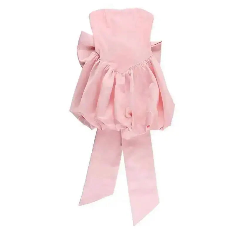 Townlike Bow Backless Sexy Party Dress Women Mini 2025 Spring Summer Dress Waist Wrap A-line Ball Gown Dresses