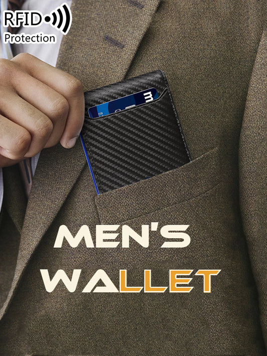 Minimalist Fashion Men's Mini Wallet | Sophisticated "Ultra-Thin" Silhouette | RFID-Blocking 11-Card Multifunctional Billfold | "Dignified" High-Performance Portable Essential for Radiant Versatile Styling Luxegan
