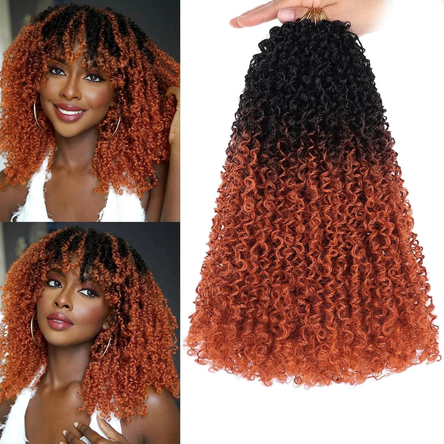 Pre-Looped Yanky Twist Crochet Braids Hair – Synthetic | 24 Strands/Pack | 6 Ombre Colors | 8–14 - view 7