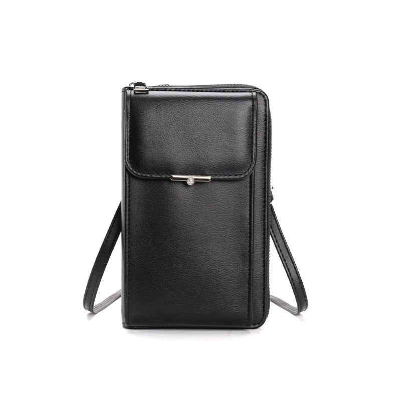 New Mobile Phone Bag Women's Crossbody Bag | Fashionable Large-Capacity Storage Bag | Metal Pearl Decoration Shoulder Bag Luxegan