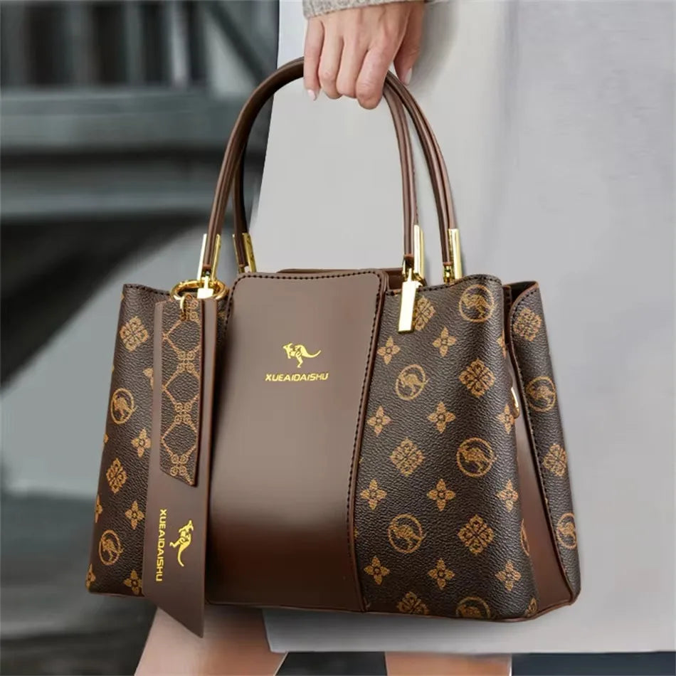 Genuine Soft PU Leather Handbags for Women | Vintage Shoulder Tote Bag & Large Capacity Purse