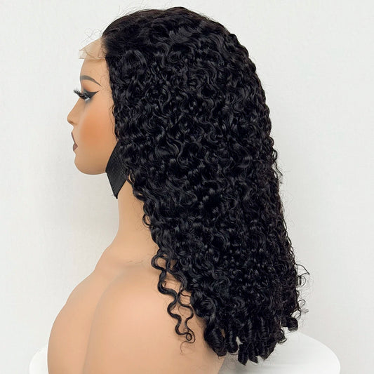 Burmese Curly Glueless Lace Wig | Sophisticated "300% Ultra Density" Silhouette | Elegant 5x5 Transparent Lace Frontal | "Dignified" High-Performance 12A Double Drawn Essential for Radiant Versatile Styling Luxegan