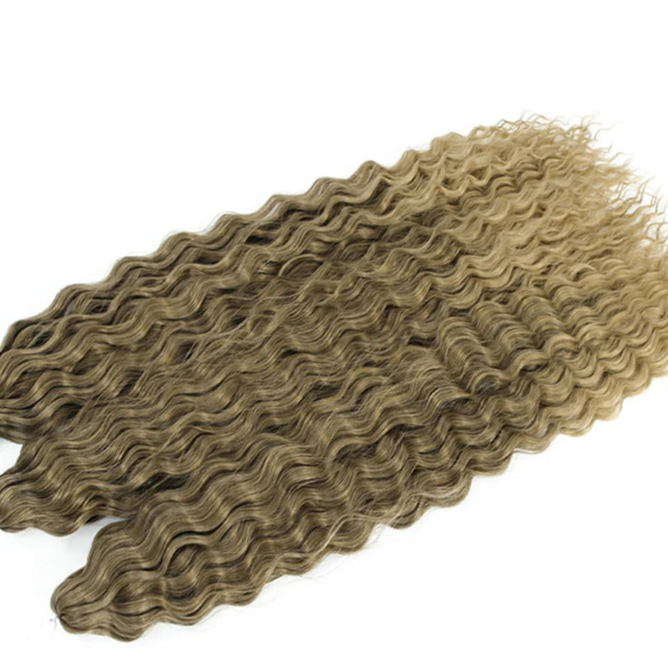 Ariel Curl Water Wave Twist Crochet Hair Extensions | Synthetic Ombre Braiding Hair 22-30 Inch - view 39