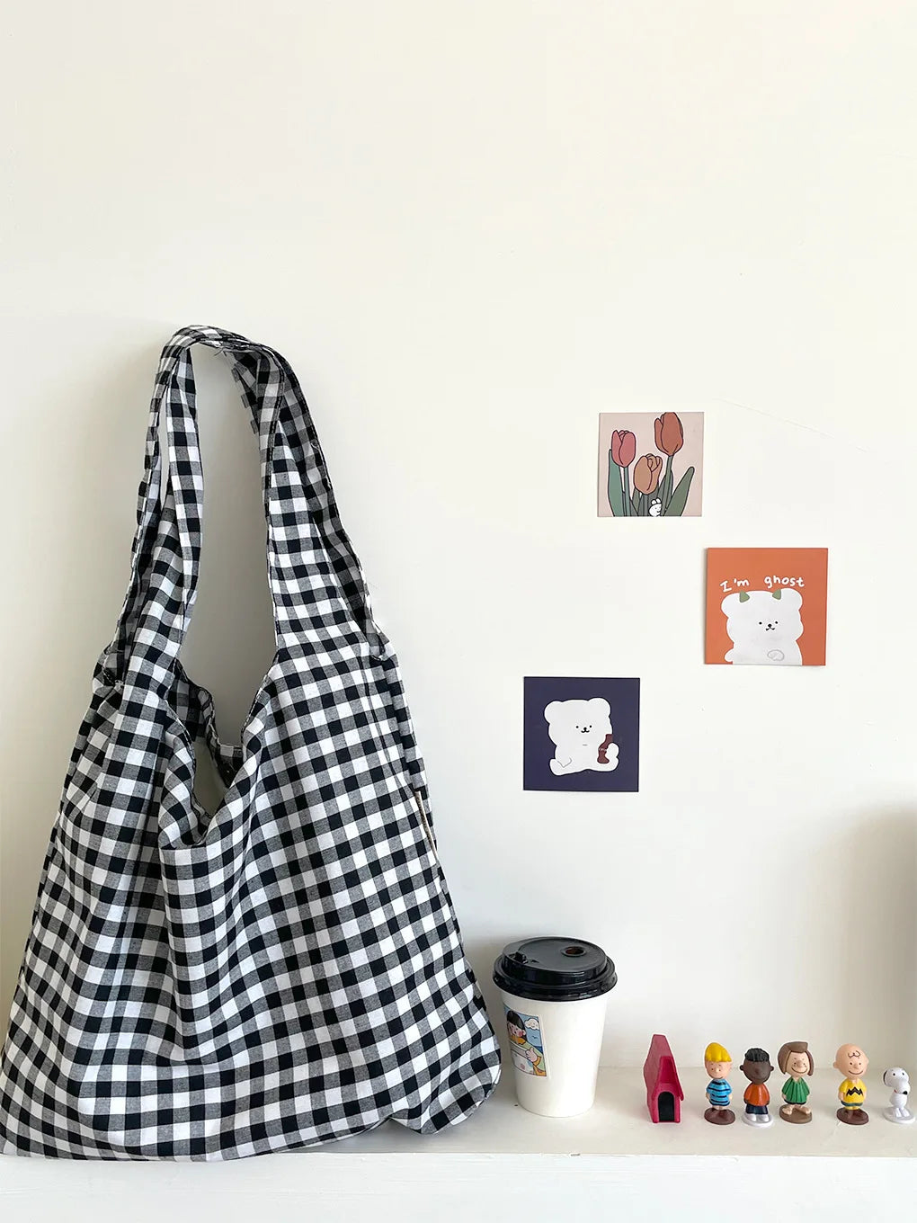 Large Capacity Soft Canvas Women's Shoulder Bag | Vintage Plaid Fashion Ladies Underarm Bags | Sweet Cute Commuter Female Handbag Luxegan