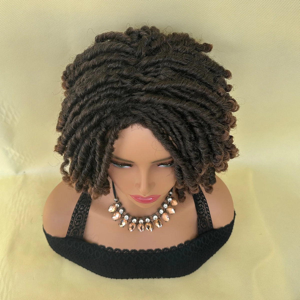 Short Synthetic Dreadlock Wig Afro Crochet Twist Hair Wigs For Black Women Curly Naturel Soft Faux Locs Wig Luxegan