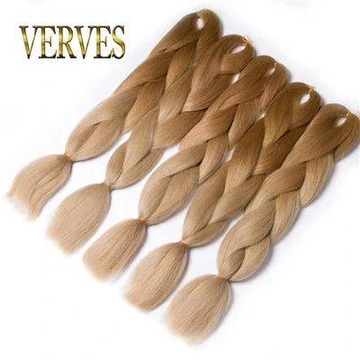 Synthetic Jumbo Braid Kanekalon Braiding Hair 24in | Ombre & Solid Colors | 100g