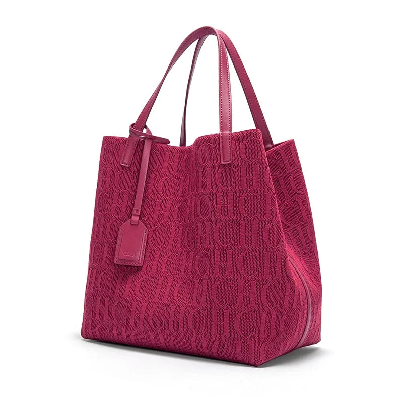 Ladies' Classic Shoulder Bag | Fashion Pure Color Handbag & Large Capacity Tote Luxegan