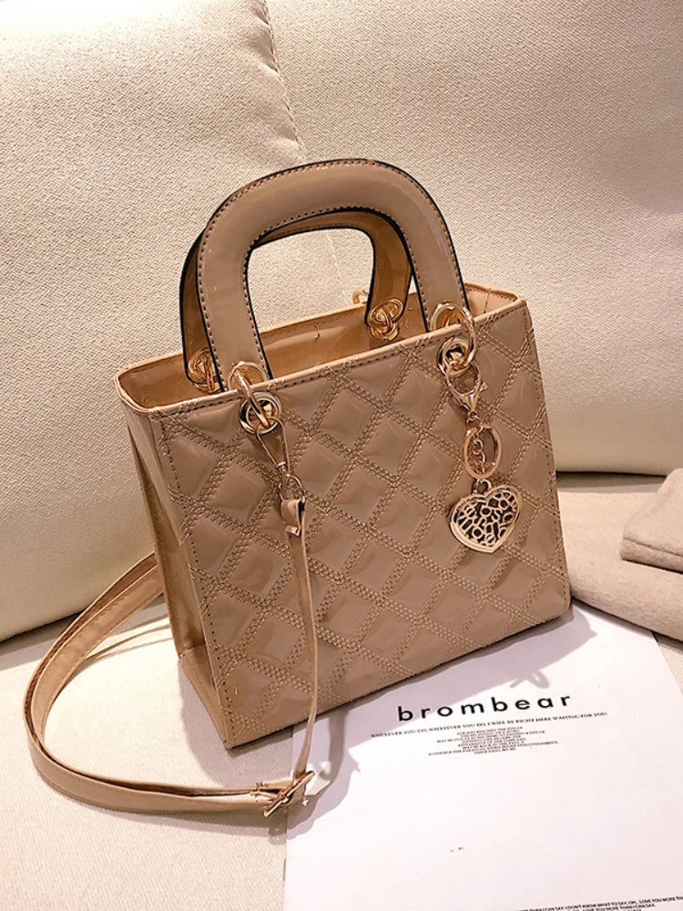 Bright Diamond Quilted Crossbody | Sequined PU Leather Handbag Luxegan