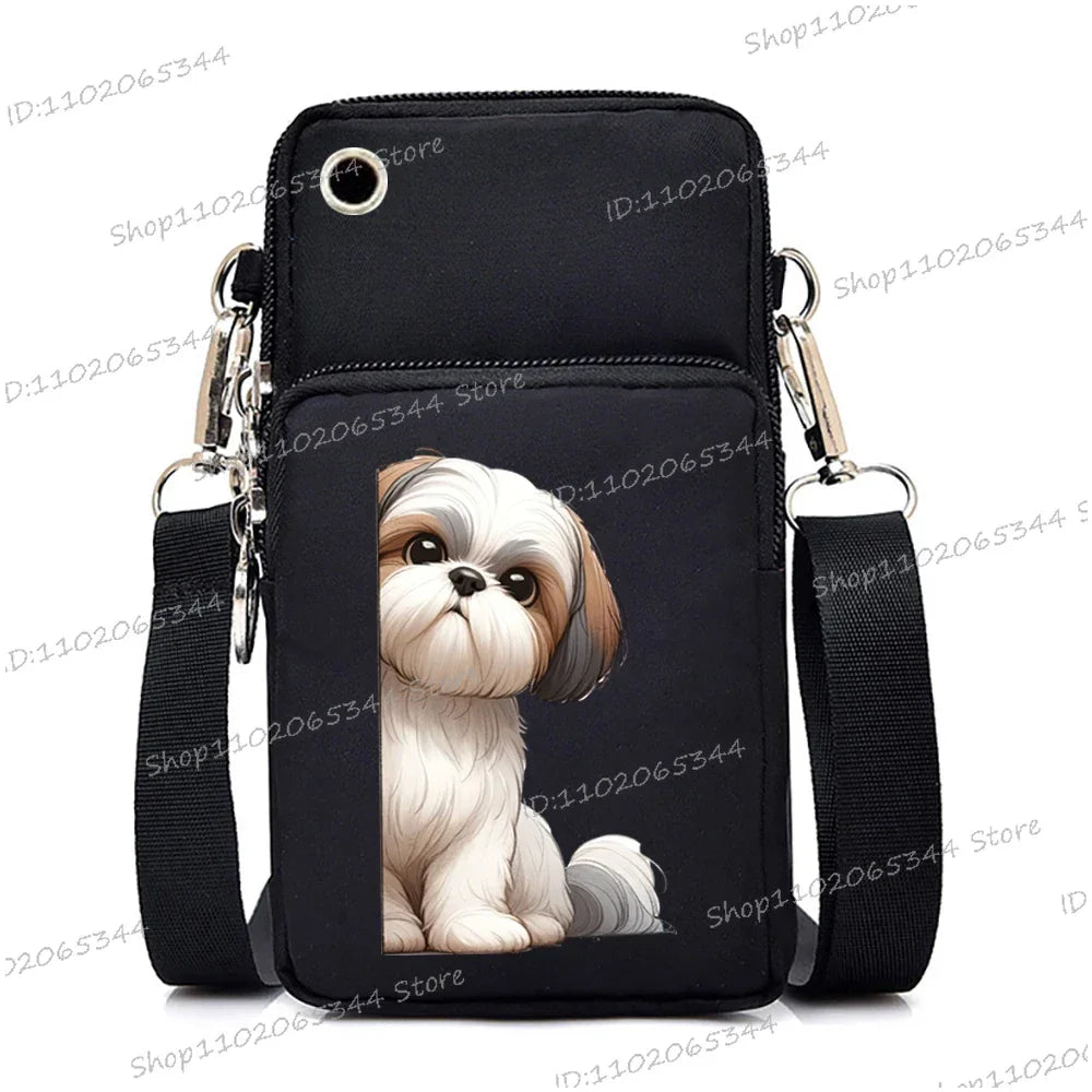Funny Anime Dog Print Mobile Phone Bag | Unisex Crossbody & Handbag Luxegan
