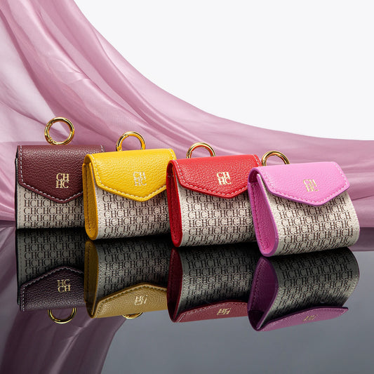 Unisex Mini Fashion Coin Purse | Sophisticated PU Leather Earphone & Key Bag | Compact Square Letter Print Wallet | Portable Hasp-Closure Accessory Bag Luxegan