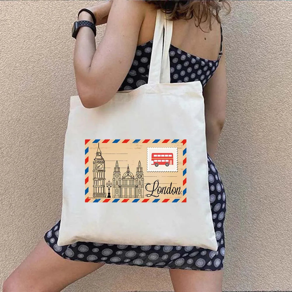 Woman's Large Capacity Canvas Tote Bag | Stylish Travel & Shopping Shoulder Handbag (Work, Gym, Grocery, Eco-Friendly) Luxegan
