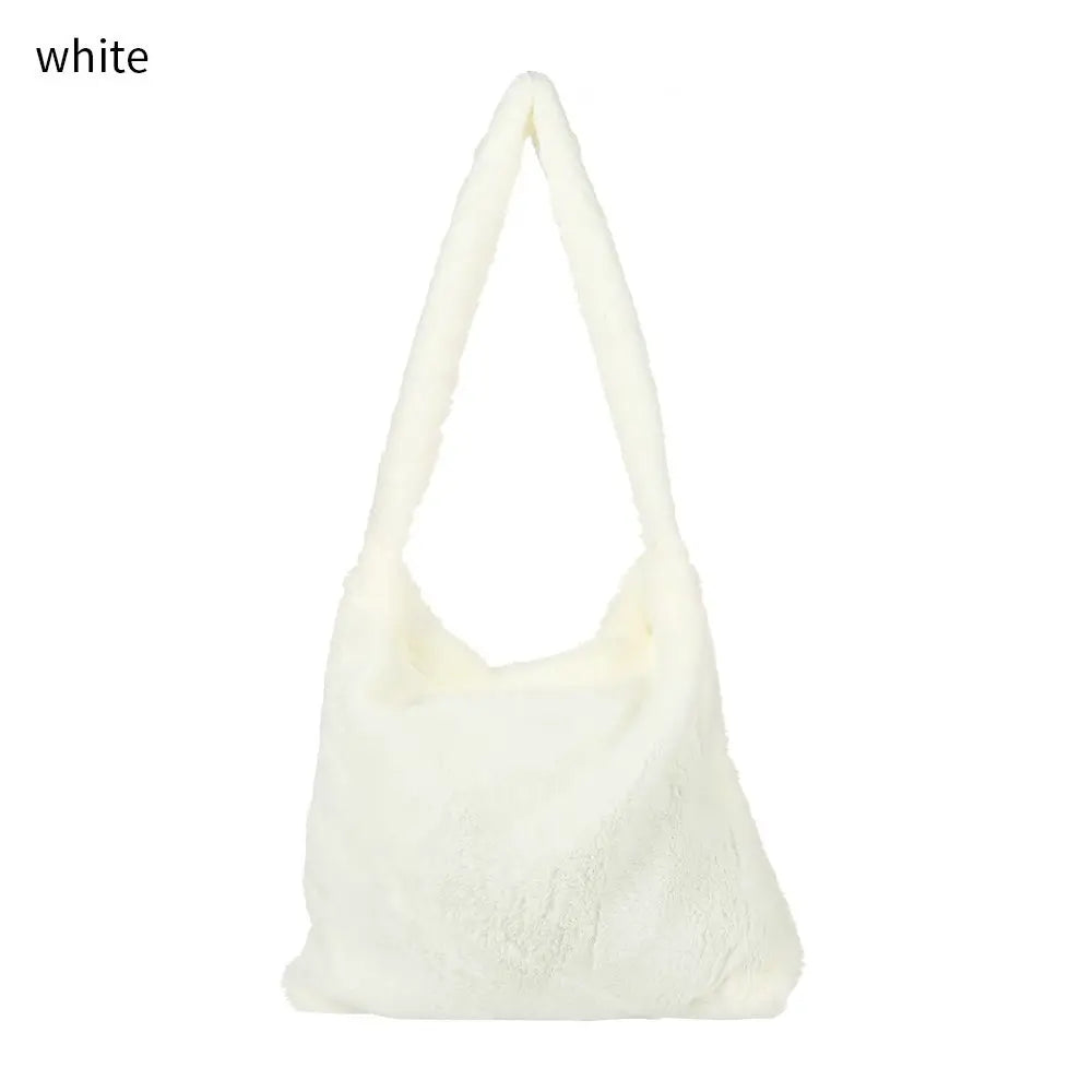 Plush Tote Bag | Fluffy Shoulder & Top-Handle Handbag Luxegan