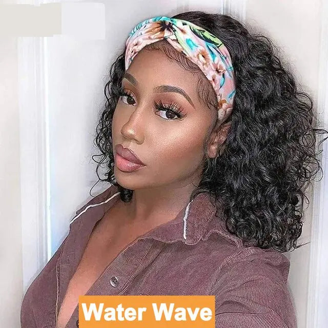Kinky Curly Headband Bob Wig | Sophisticated "Short-to-Long" Brazilian Silhouette | Elegant "Glueless" Curly Hairpiece | "Dignified" Natural Black Human Hair Wig for Radiant Versatile Styling Luxegan