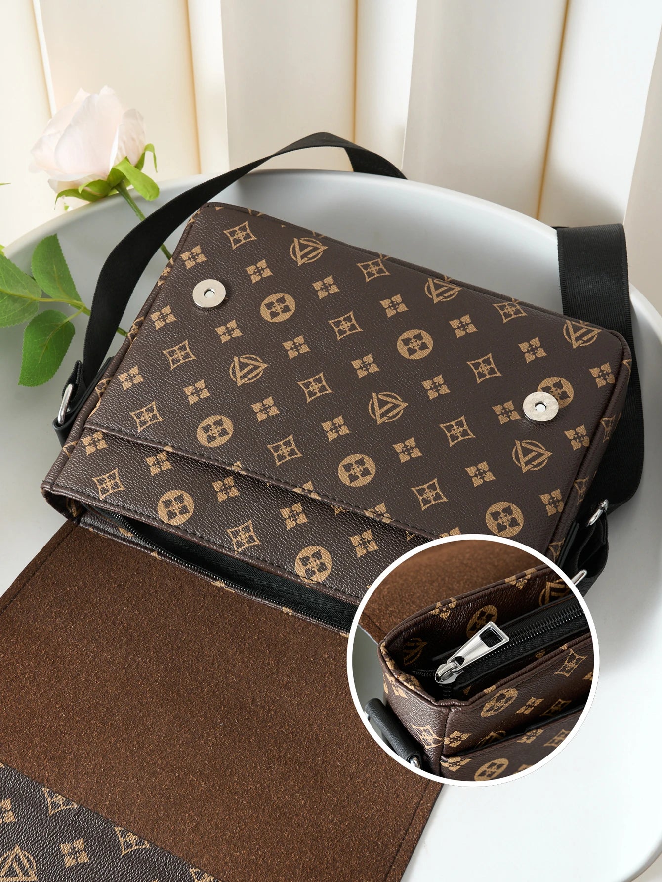 Men’s Casual Business Crossbody Bag | Sophisticated Easy-Flap Commuter Messenger | Lightweight - view 3