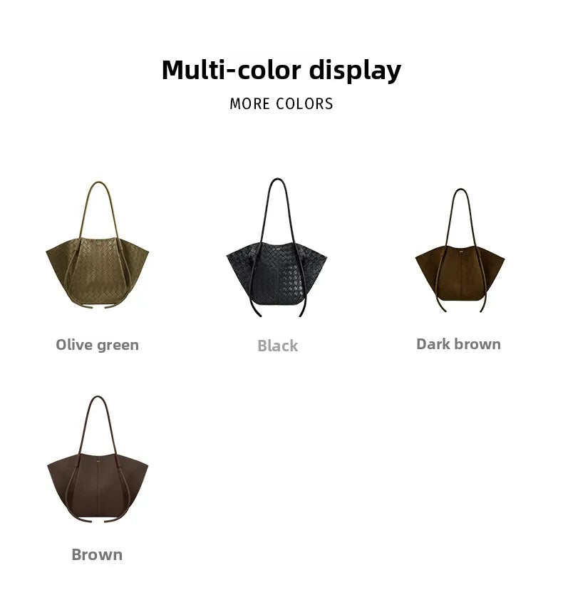 Architectural Wing Design Faux Suede Casual Tote | Sophisticated "Convertible Silhouette" | Premium Soft PU Leather Handheld & Shoulder Bag for Women | Famous Brand Commute Essential for Spacious Everyday Elegance Luxegan