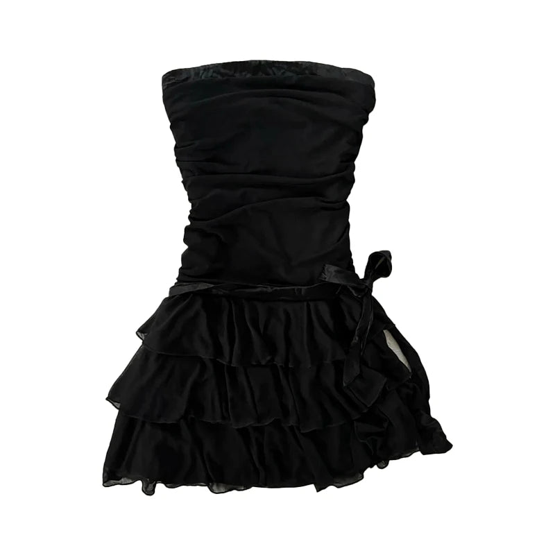 Solid V-Neck Spaghetti Strap Sleeveless Bow Detail Regular Fit A-Line Mini Dress – Natural Waist, All Season Luxegan