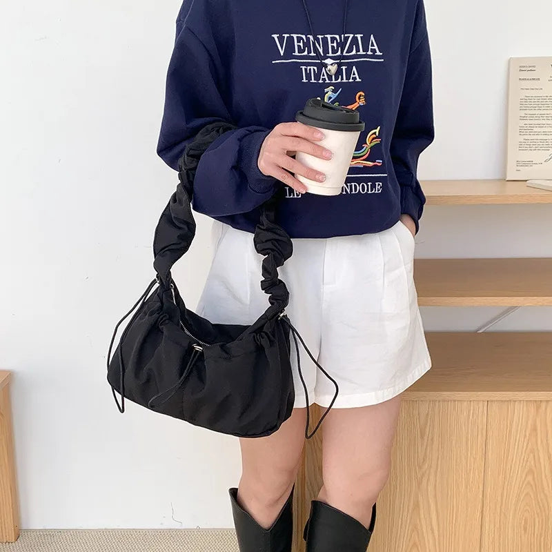 Simple Fashion Fold Shoulder Bag | Vintage Casual Designer Underarm Crossbody Bag Women | New Luxury Handbags High Quality Luxegan