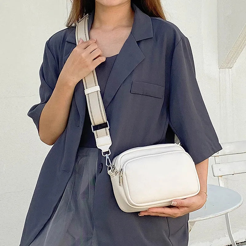 New Lychee Pattern Small Square Bag | Comfortable Weaving Strap Style Wide Shoulder Strap & Crossbody Bag Luxegan