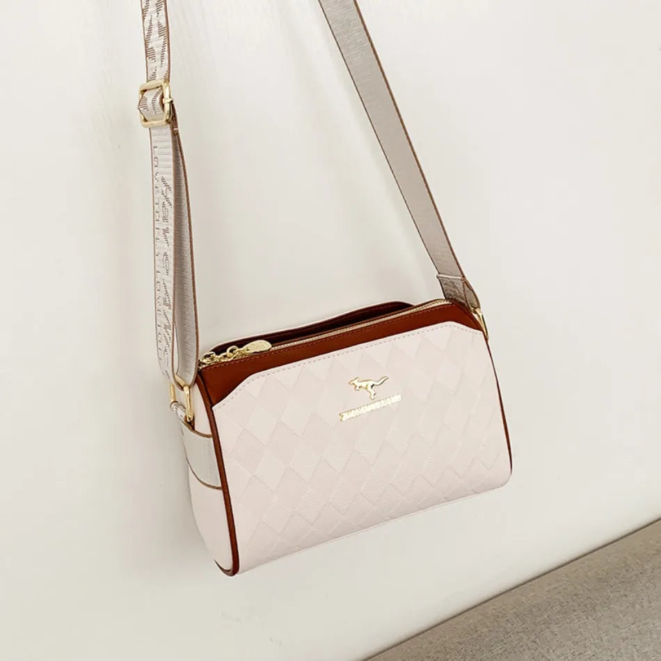 Luxury Checkered Messenger Bag | Soft Square Crossbody Purse Luxegan