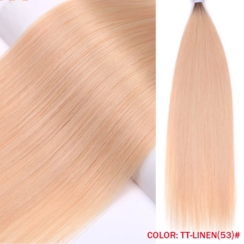 30-Inch Yaki Straight Synthetic Hair Bundles – 100g | Ombre & Linen Colors | High-Temp Fiber - view 8