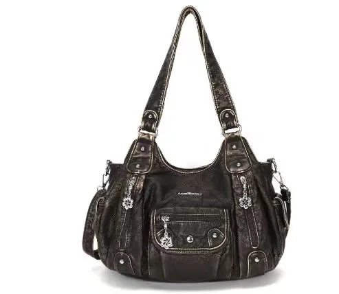 Fashion Women's PU Leather Top-Handle Handbag | Soft Satchel Shoulder Bag & Crossbody Purse (Female Hᴏbos Style) Luxegan