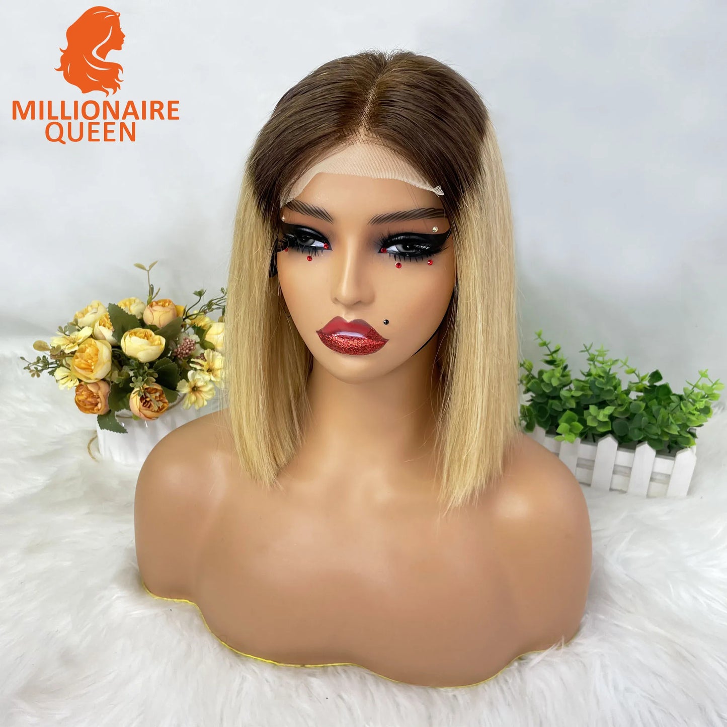Vietname Super Double Drawn Bone Straight 13x4 Bob Wig with 100% Human Hair Nature Black 250% Density For Black Women