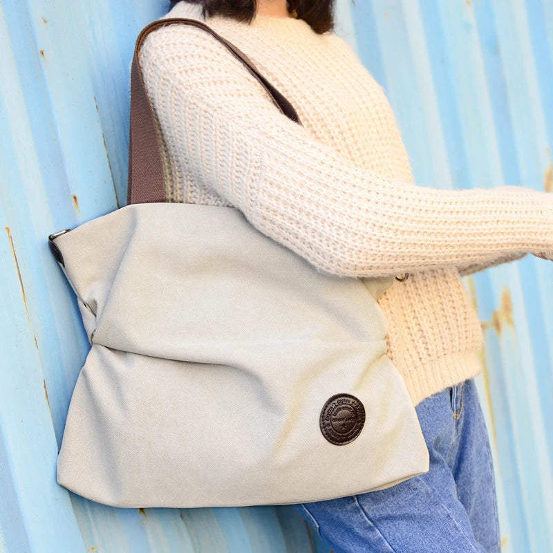 Canvas Large Capacity Tote | Casual Shoulder & Messenger Bag Luxegan