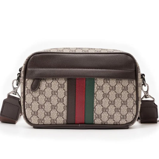 Brand Small Crossbody Messenger Bag | Fashion Business Shoulder Bag for Men | Casual PU Leather Sling Pack & Unisex Satchel Luxegan