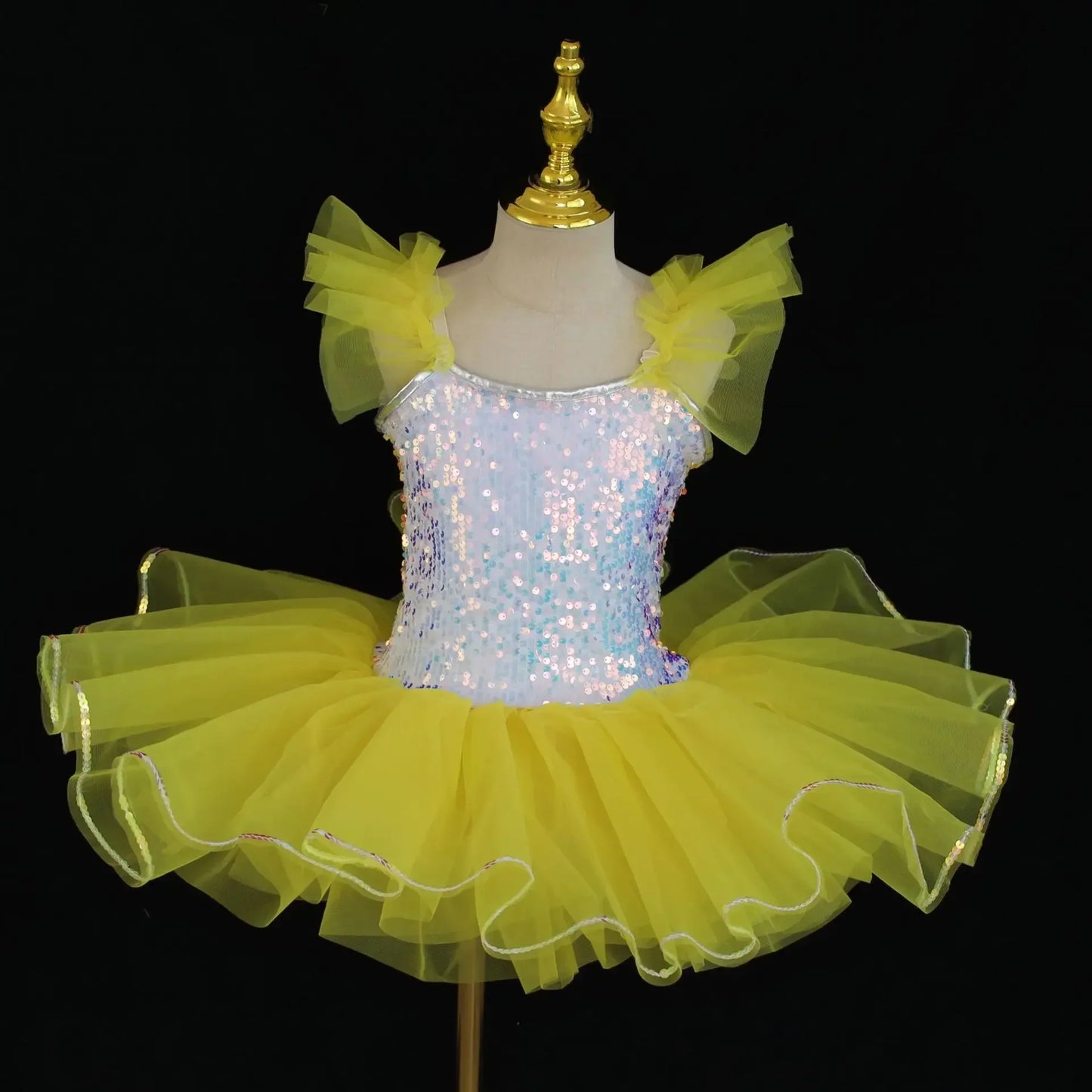 Girls' Tiered Patchwork Tutu Party Dress | Cute Princess Stage Dance Costume | Summer Sleeveless O-Neck Mini Ball Gown Kids Outfit Luxegan