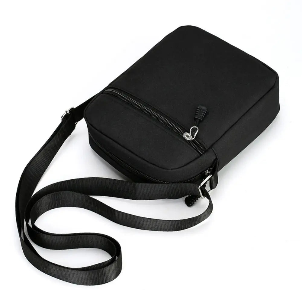 Durable Oxford Mobile Phone Bag | Sophisticated Unisex Mini Shoulder & Crossbody | Elegant Versatile Waist Pack | "Dignified" Lightweight Baguette Purse for Daily Essentials Luxegan