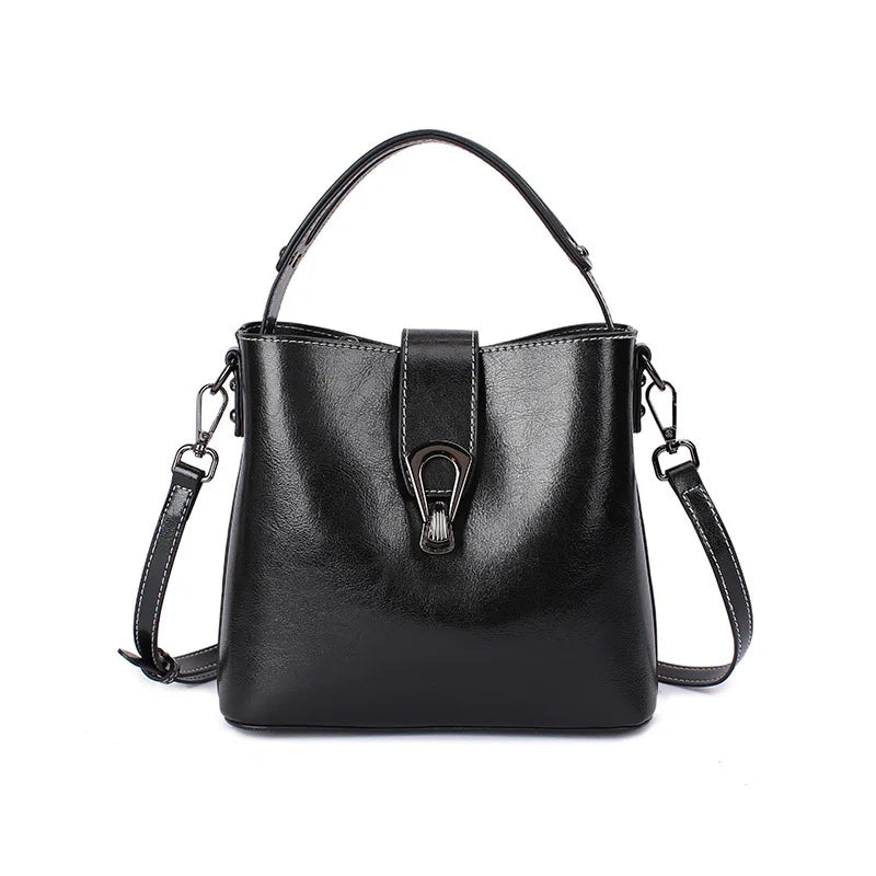 100% Genuine Leather Women's Handbag | Crossbody Bag, Ladies' Retro Shoulder Bag, Commuter & Shopping Bag