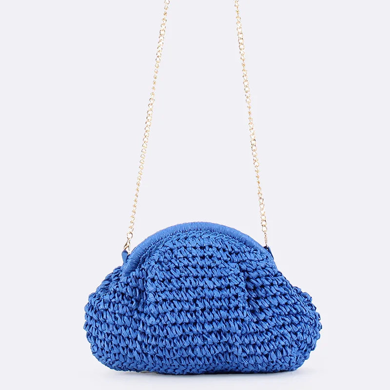 Straw Weaving Crossbody Bag | Summer Hard Shell Shoulder Purse Luxegan